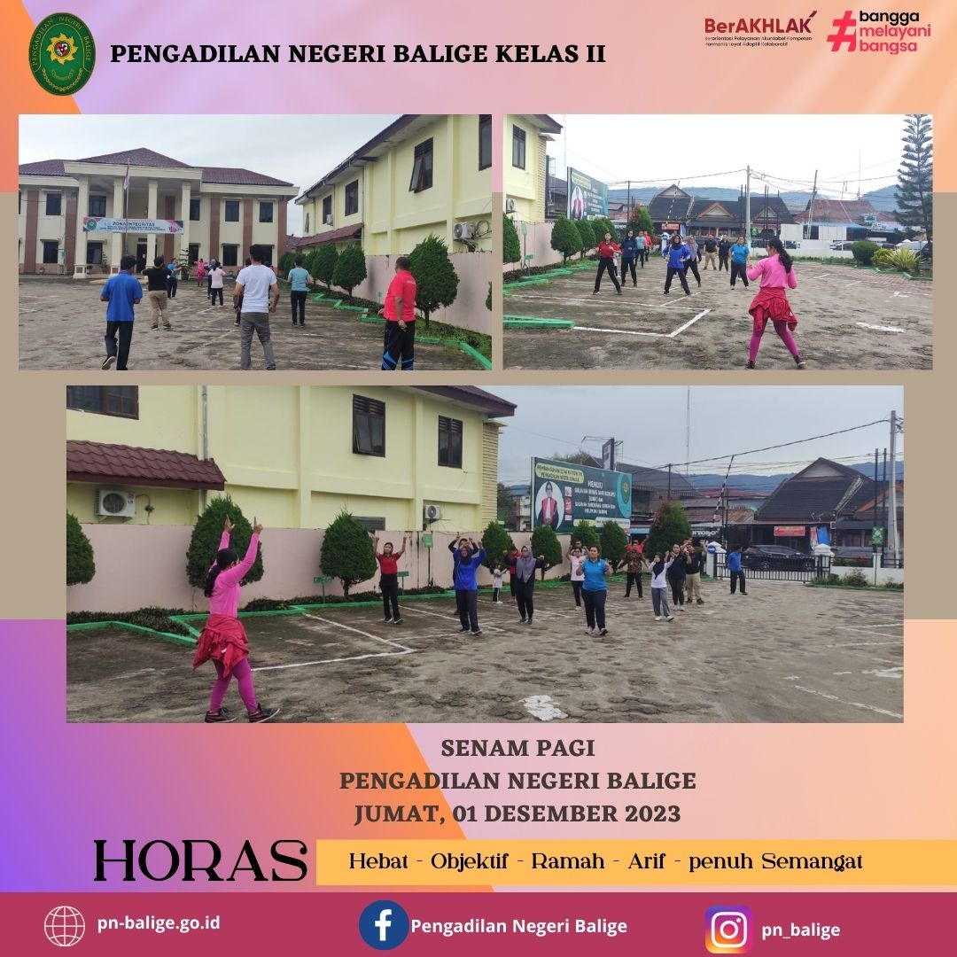 Senam Pagi Pengadilan Negeri Balige Jumat, 01 Desember 2023